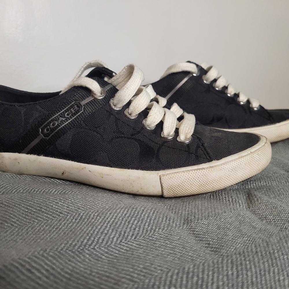 Coach Black Sneakers with White Laces